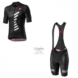 Giro d'Italia Ropa Ciclismo Culotte Corto 2020 Hombre Mangas Cortas Negro Blanco