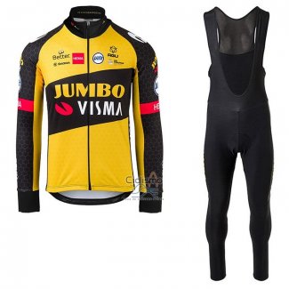 Jumbo Visma Ropa Ciclismo Culotte Largo 2021 Mangas Largas Negro AMarillo
