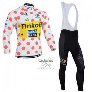 Saxobank Lider Ropa Ciclismo Culotte Largo 2014 Hombre Mangas Largas Blanco y Rojo