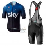 Sky Aero Ropa Ciclismo Culotte Corto 2019 Mangas Cortas Negro Azul