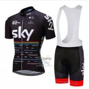 Sky Ropa Ciclismo Culotte Corto 2018 Mangas Cortas Negro y Rojo
