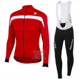Sportful Ropa Ciclismo Culotte Largo 2016 Hombre Mangas Largas Rojo y Blanco