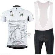Tour DE Francia Ropa Ciclismo Culotte Corto 2015 Hombre Mangas Cortas Blanco