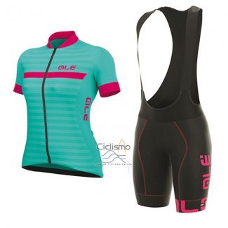 Ale Excel Riviera Ropa Ciclismo Culotte Corto 2017 Mujer Mangas Cortas Azul Claro y Rosa