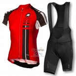 Assos Ropa Ciclismo Culotte Corto 2016 Mujer Mangas Cortas Negro y Rojo