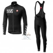 Castelli Raddoppia 2 Ropa Ciclismo Culotte Largo 2019 Hombre Mangas Largas Negro Plata