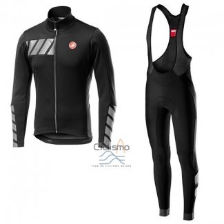 Castelli Raddoppia 2 Ropa Ciclismo Culotte Largo 2019 Hombre Mangas Largas Negro Plata