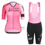 Ef Education-easypost Ropa Ciclismo Culotte Corto 2023 Mujer Mangas Cortas Rosa