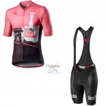 Giro d'Italia Ropa Ciclismo Culotte Corto 2020 Hombre Mangas Cortas Blanco Negro Rosa