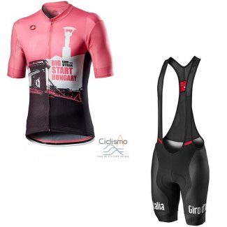 Giro d'Italia Ropa Ciclismo Culotte Corto 2020 Hombre Mangas Cortas Blanco Negro Rosa