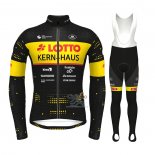 Lotto-kern Haus Ropa Ciclismo Culotte Largo 2022 Hombre Mangas Largas Negro AMarillo
