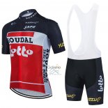 Lotto Soudal Ropa Ciclismo Culotte Corto 2021 Mangas Cortas Negro Blanco Rojo