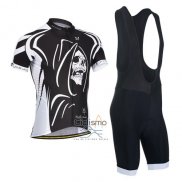 Monton Ropa Ciclismo Culotte Corto 2014 Hombre Mangas Cortas Blanco y Negro