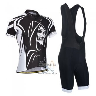 Monton Ropa Ciclismo Culotte Corto 2014 Hombre Mangas Cortas Blanco y Negro