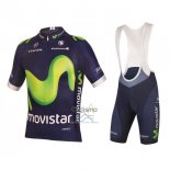 Movistar Ropa Ciclismo Culotte Corto 2016 Mangas Cortas Verde y Azul