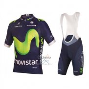 Movistar Ropa Ciclismo Culotte Corto 2016 Mangas Cortas Verde y Azul