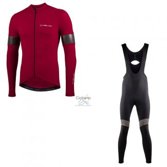 Nalini Ropa Ciclismo Culotte Largo 2021 Men Mangas Largas Profundo Rojo