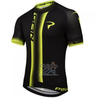Pinarello Ropa Ciclismo Culotte Corto 2016 Hombre Mangas Cortas Negro AMarillo
