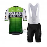 Caja Rural Ropa Ciclismo Culotte Corto 2020 Hombre Mangas Cortas Blanco Verde