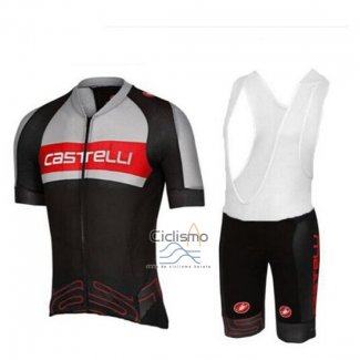 Castelli Ropa Ciclismo Culotte Corto 2017 Hombre Mangas Cortas Gris y Negro