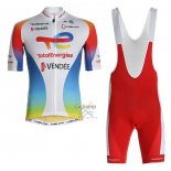 Direct Energie Ropa Ciclismo Culotte Corto 2021 Hombre Mangas Cortas Blanco Rojo AMarillo Azul