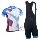 Monton Ropa Ciclismo Culotte Corto 2014 Hombre Mangas Cortas Violeta y Azul