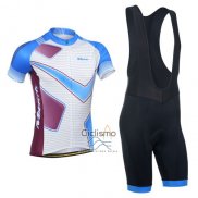 Monton Ropa Ciclismo Culotte Corto 2014 Hombre Mangas Cortas Violeta y Azul