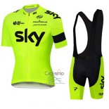 Sky Ropa Ciclismo Culotte Corto 2016 Mangas Cortas AMarillo