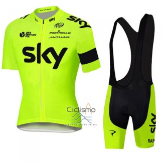 Sky Ropa Ciclismo Culotte Corto 2016 Mangas Cortas AMarillo