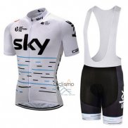 Sky Ropa Ciclismo Culotte Corto 2018 Mangas Cortas Blanco y Negro