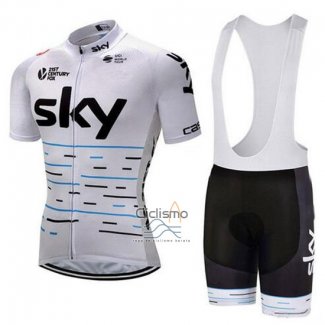 Sky Ropa Ciclismo Culotte Corto 2018 Mangas Cortas Blanco y Negro