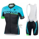 Sportful Sc Ropa Ciclismo Culotte Corto 2017 Hombre Mangas Cortas Azul Claro y Negro