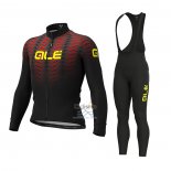 Ale Ropa Ciclismo Culotte Largo 2021 Hombre Mangas Largas Negro Rojo