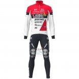 Androni Giocattoli Ropa Ciclismo Culotte Largo 2021 Hombre Mangas Largas Blanco Rojo