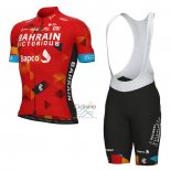 Bahrain Victorious Ropa Ciclismo Culotte Corto 2022 Mangas Cortas Rojo
