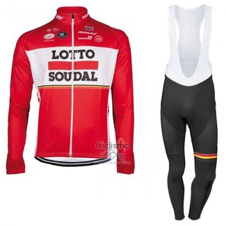 Lotto Soudal Ropa Ciclismo Culotte Largo 2017 Mangas Largas Ml Rojo