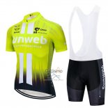 Sunweb Ropa Ciclismo Culotte Corto 2019 Mangas Cortas AMarillo Blanco