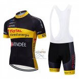 Direct Energie Ropa Ciclismo Culotte Corto 2019 Hombre Mangas Cortas Negro AMarillo