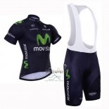 Movistar Ropa Ciclismo Culotte Corto 2015 Mangas Cortas Negro