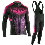 Northwave Ropa Ciclismo Culotte Largo 2019 Hombre Mangas Largas Negro Rosa