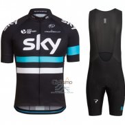 Sky Ropa Ciclismo Culotte Corto 2016 Mangas Cortas Azul y Negro