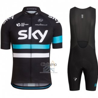 Sky Ropa Ciclismo Culotte Corto 2016 Mangas Cortas Azul y Negro