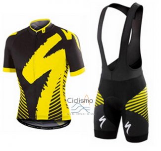 Specialized Ropa Ciclismo Culotte Corto 2016 Hombre Mangas Cortas Profundo Negro y AMarillo