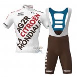 Ag2r Citroen Team Ropa Ciclismo Culotte Corto 2022 Mangas Cortas Blanco Brown