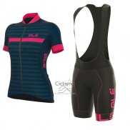 Ale Excel Riviera Ropa Ciclismo Culotte Corto 2017 Mujer Mangas Cortas Azul y Rosa