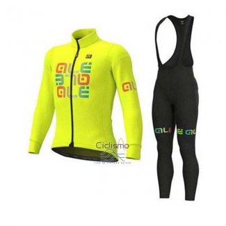 Ale Ropa Ciclismo Culotte Largo 2020 Hombre Mangas Largas AMarillo Verde