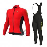 Ale Ropa Ciclismo Culotte Largo 2020 Hombre Mangas Largas Rojo Negro