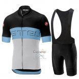 Castelli Prologo 6 Ropa Ciclismo Culotte Corto 2019 Hombre Mangas Cortas Negro Azur Blanco
