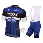 Etixx Quick Step Ropa Ciclismo Culotte Corto 2016 Mangas Cortas Blanco y Azul