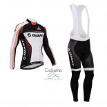 Giant Ropa Ciclismo Culotte Largo 2014 Hombre Mangas Largas Blanco y Negro
